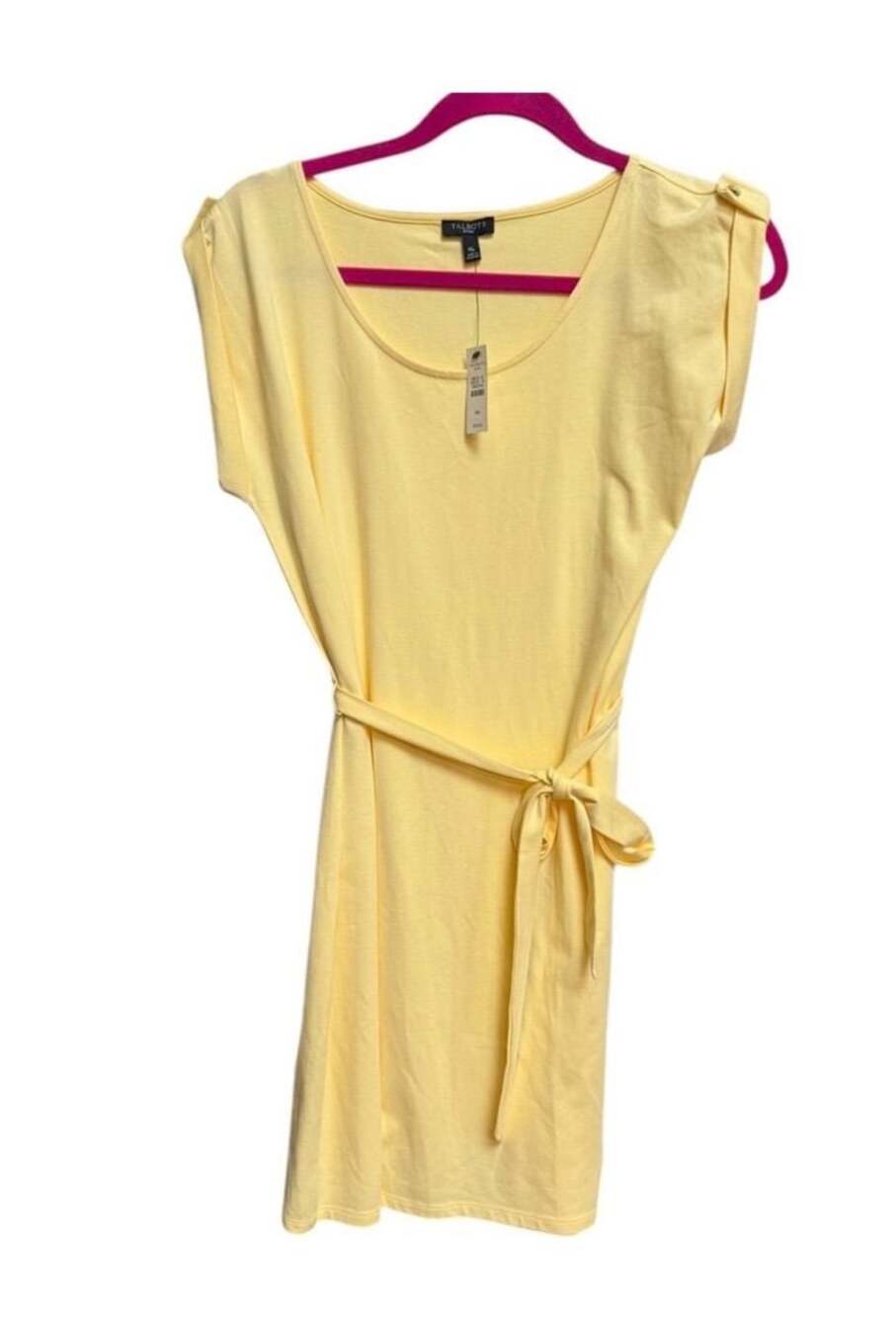 Talbots Yellow Belted Knit Dress Size PM